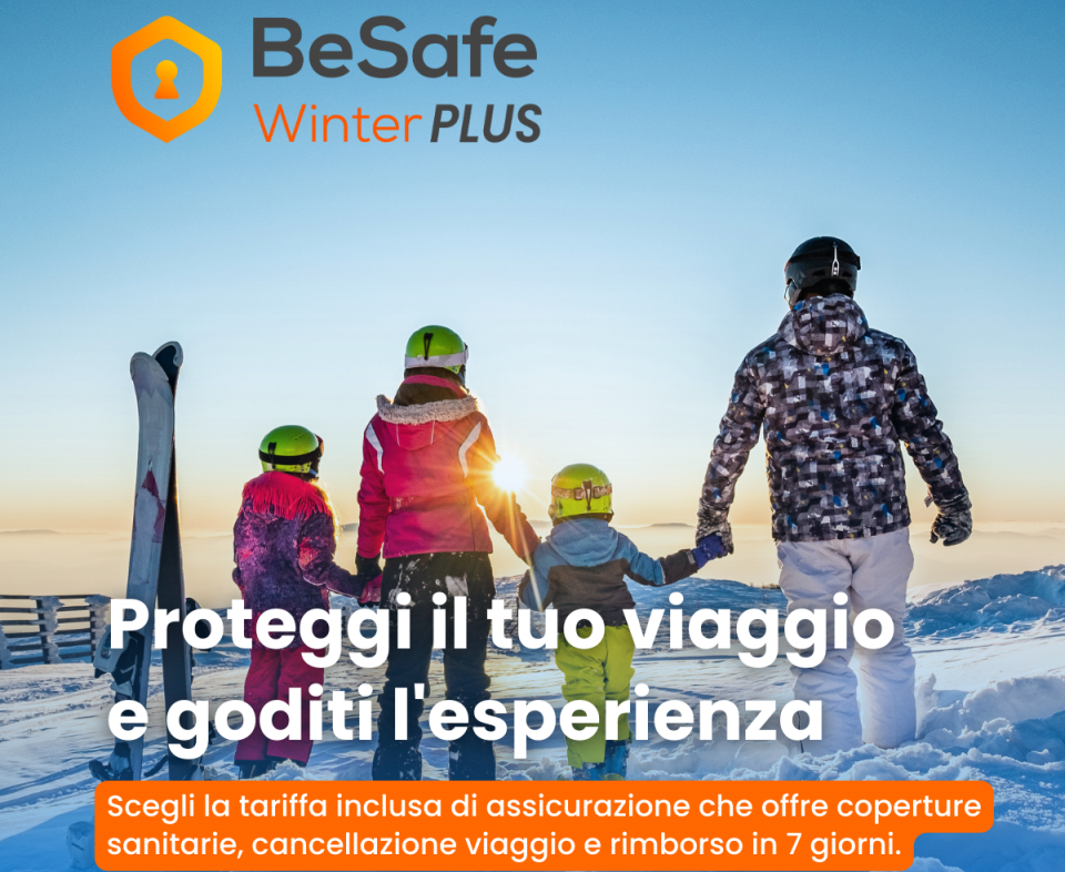 BeSafe Winter: la tariffa assicurata per i soggiorni neve